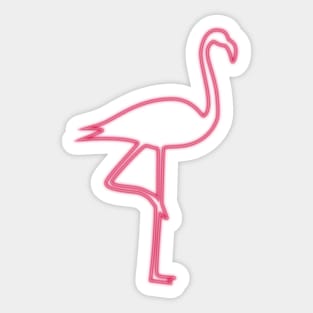 Neon pink flamingo Sticker